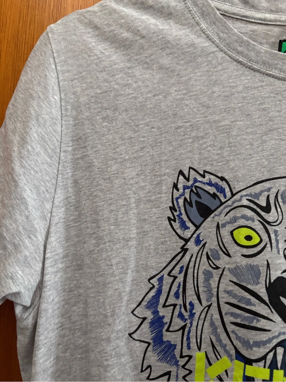 KENZO sz M TIGER Light Gray Tee Short Sleeve Tshirt Jungle